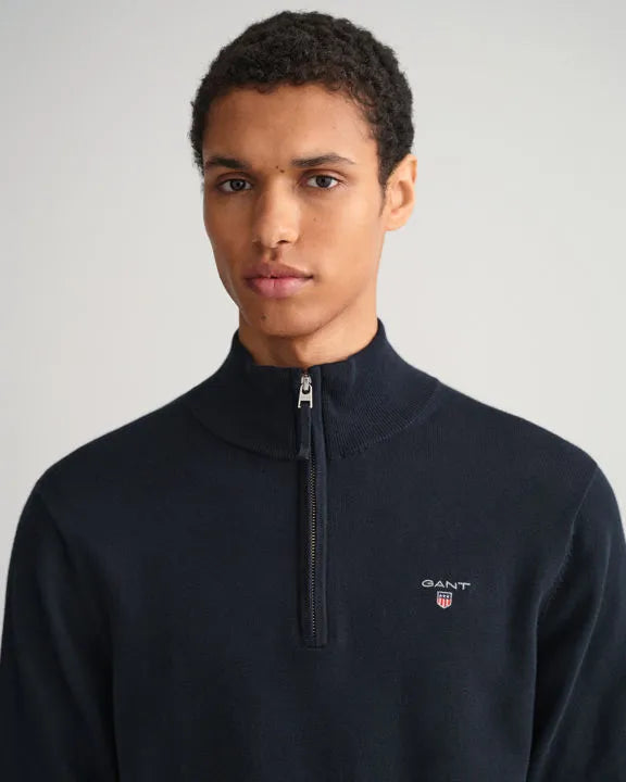 Classic Cotton Half Zip - Evening Blue