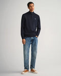 Classic Cotton Half Zip - Evening Blue