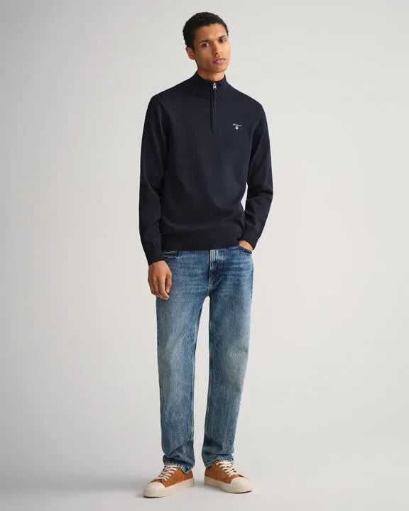 Classic Cotton Half Zip - Evening Blue