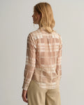 Regular Fit Cotton Silk Check Shirt - Concrete Beige