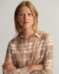 Regular Fit Cotton Silk Check Shirt - Concrete Beige