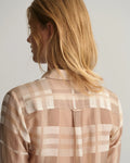 Regular Fit Cotton Silk Check Shirt - Concrete Beige