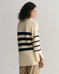 Breton Open Collar Knit Sweater - Cream