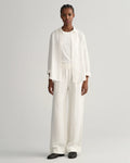 Linen Viscose Pull-On Pants - Eggshell