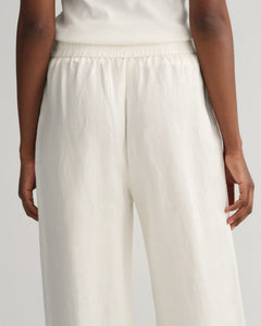 Linen Viscose Pull-On Pants - Eggshell