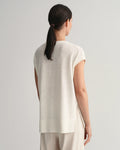 Linen-Blend V-Neck Vest - White