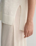 Linen-Blend V-Neck Vest - White