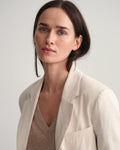Linen-Blend V-Neck Vest - Horn Beige