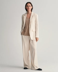 Linen-Blend V-Neck Vest - Horn Beige