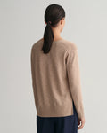 Linen-Blend V-Neck - Horn Beige