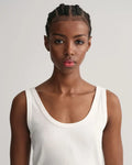Slim Ribbed Tank Top - White