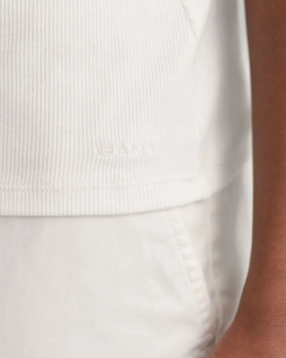Slim Ribbed Tank Top - White
