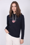 Gant Shield Sweat Hoodie - Evening Blue - GANT - Gensere - VILLOID.no