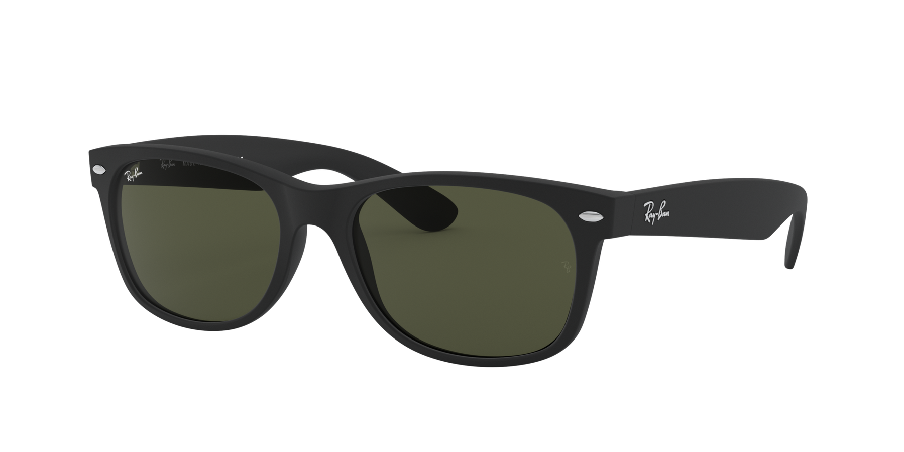 Ray-Ban New Wayfarer - Rubber Black - G-15 Green