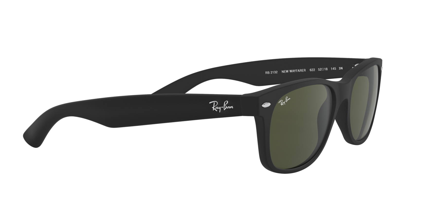 Ray-Ban New Wayfarer - Rubber Black - G-15 Green