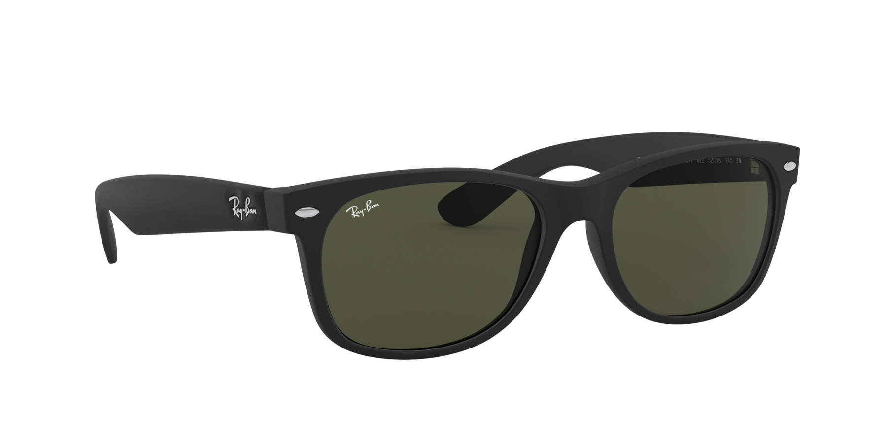 Ray-Ban New Wayfarer - Rubber Black - G-15 Green