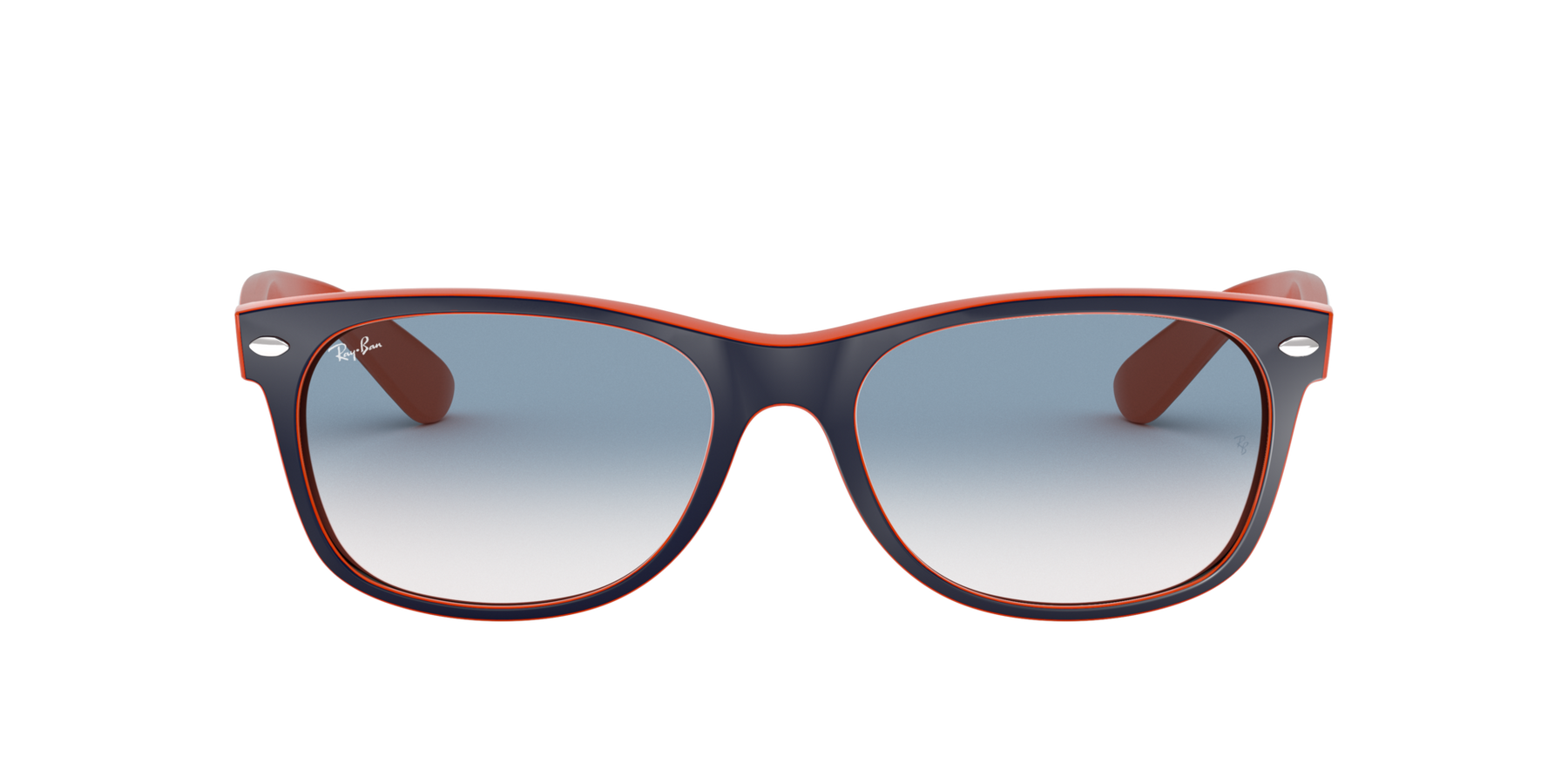 New Wayfarer - Blue On Orange - Clear Gradient Blue