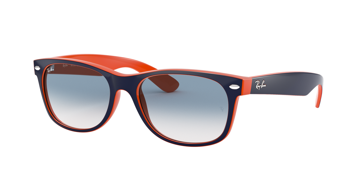 New Wayfarer - Blue On Orange - Clear Gradient Blue