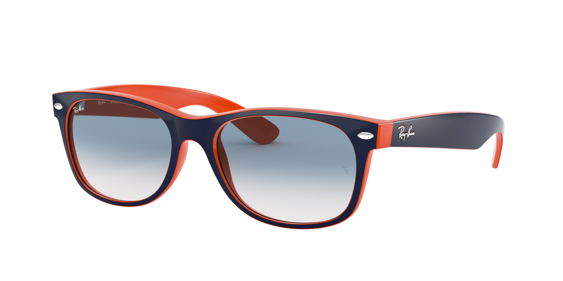 New Wayfarer - Blue On Orange - Clear Gradient Blue