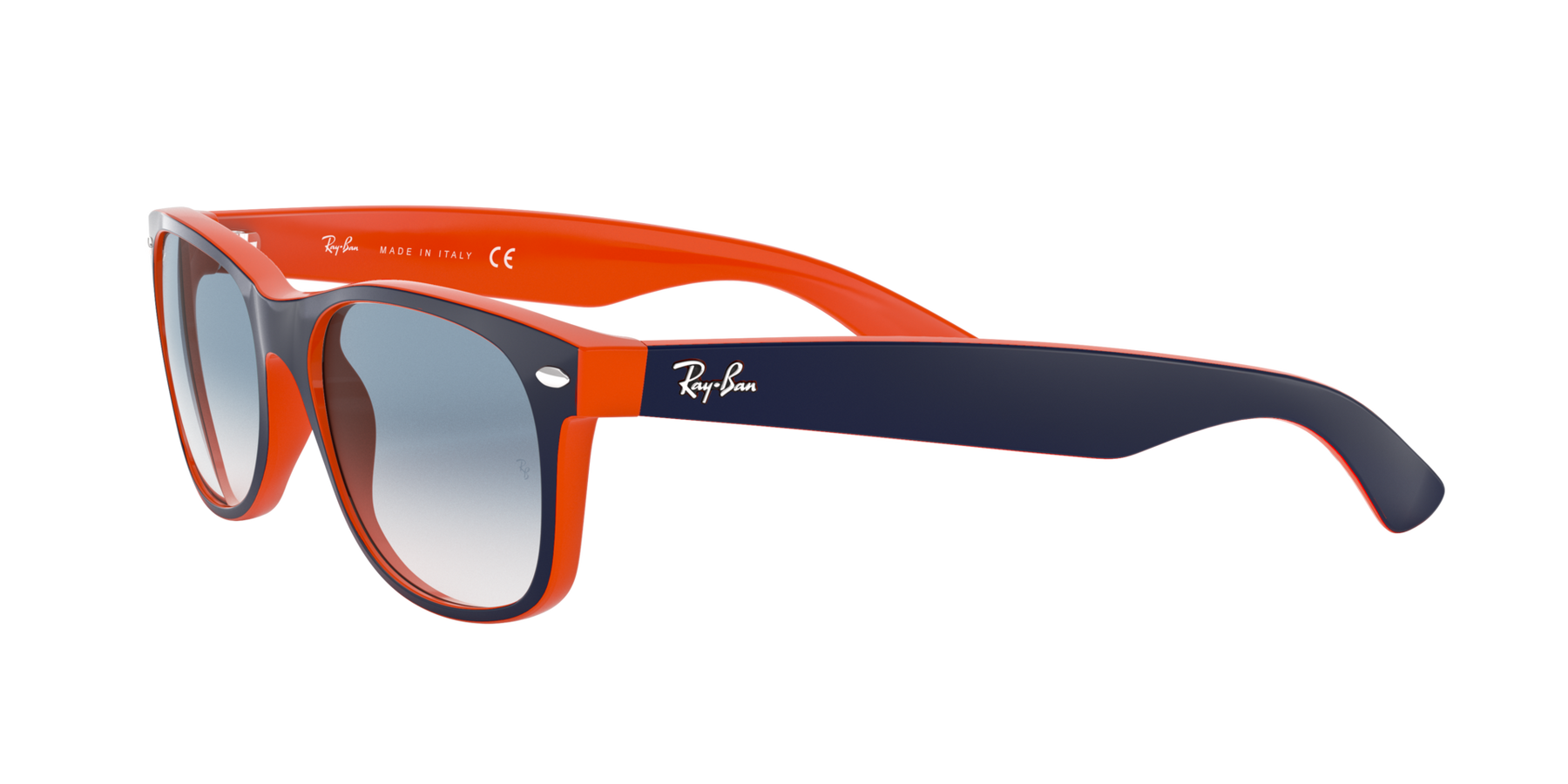 New Wayfarer - Blue On Orange - Clear Gradient Blue