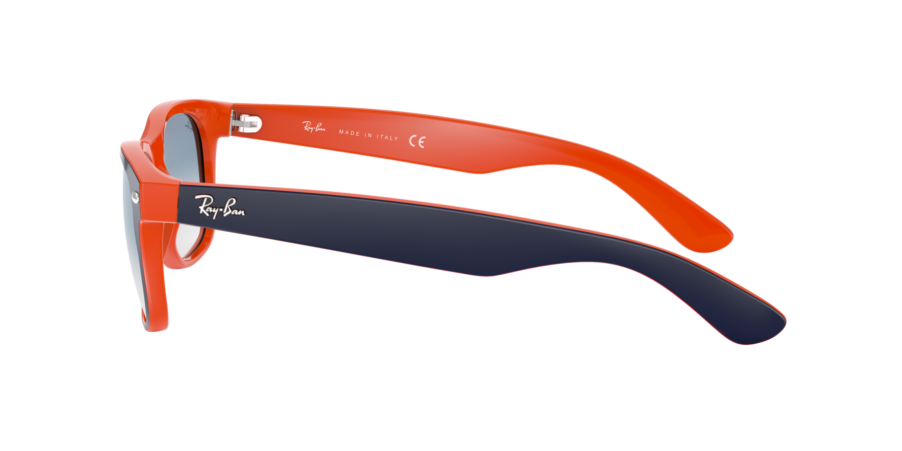 New Wayfarer - Blue On Orange - Clear Gradient Blue