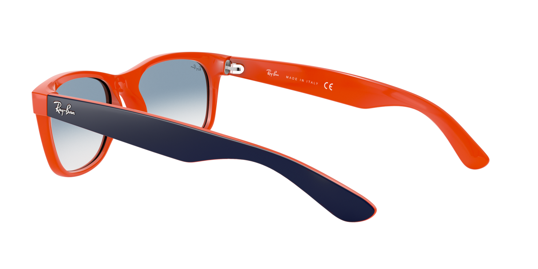 New Wayfarer - Blue On Orange - Clear Gradient Blue