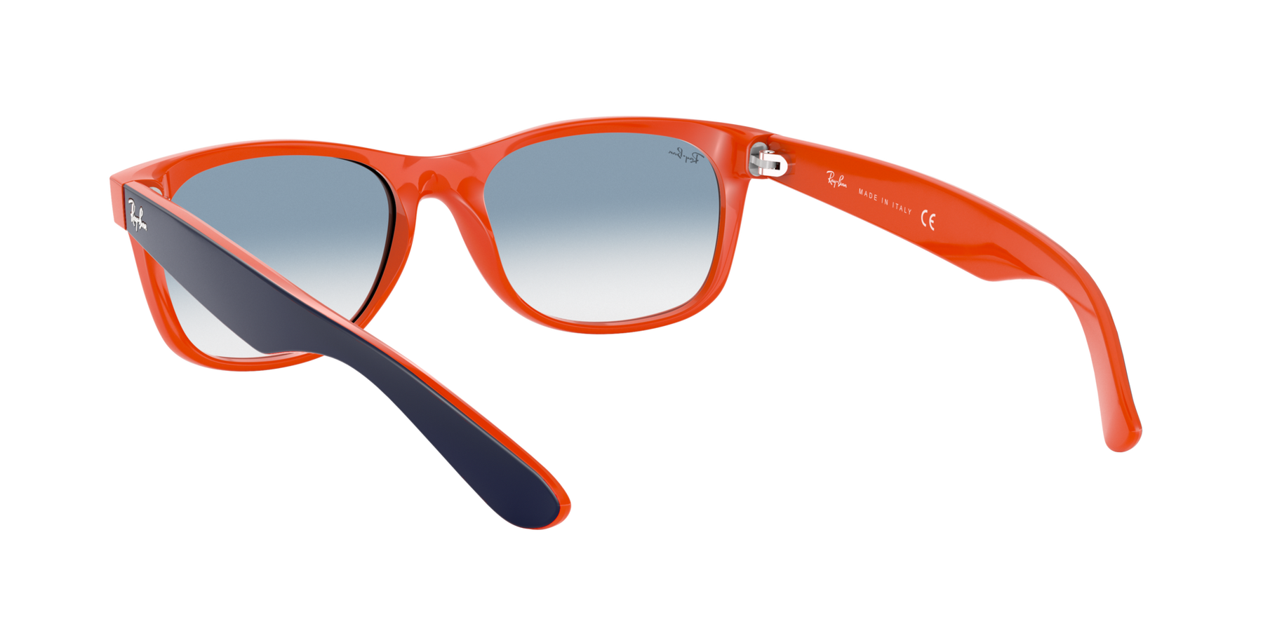New Wayfarer - Blue On Orange - Clear Gradient Blue