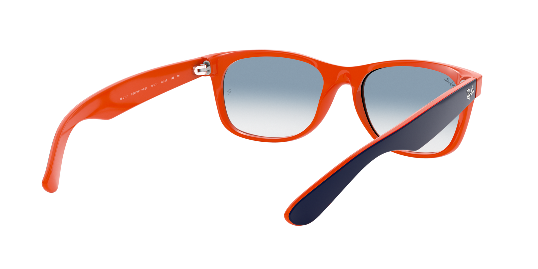 New Wayfarer - Blue On Orange - Clear Gradient Blue