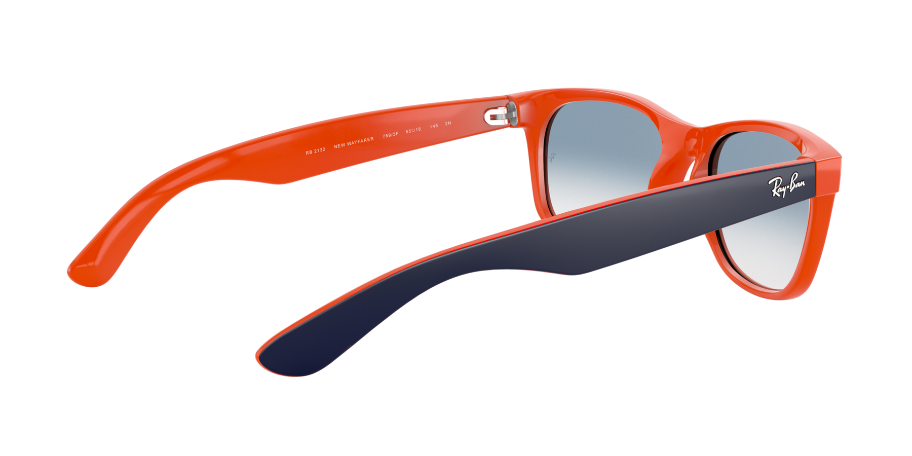 New Wayfarer - Blue On Orange - Clear Gradient Blue