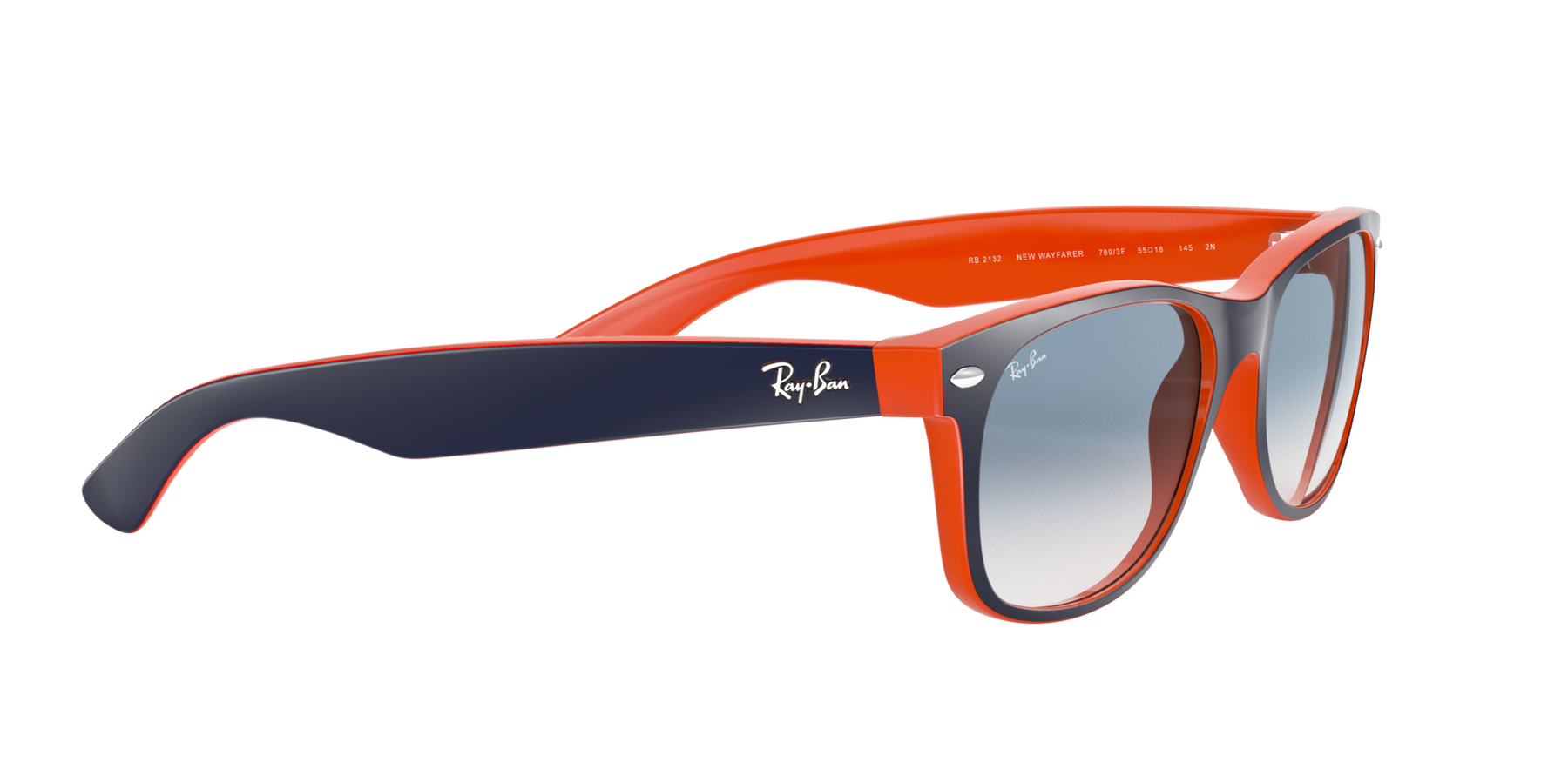 New Wayfarer - Blue On Orange - Clear Gradient Blue