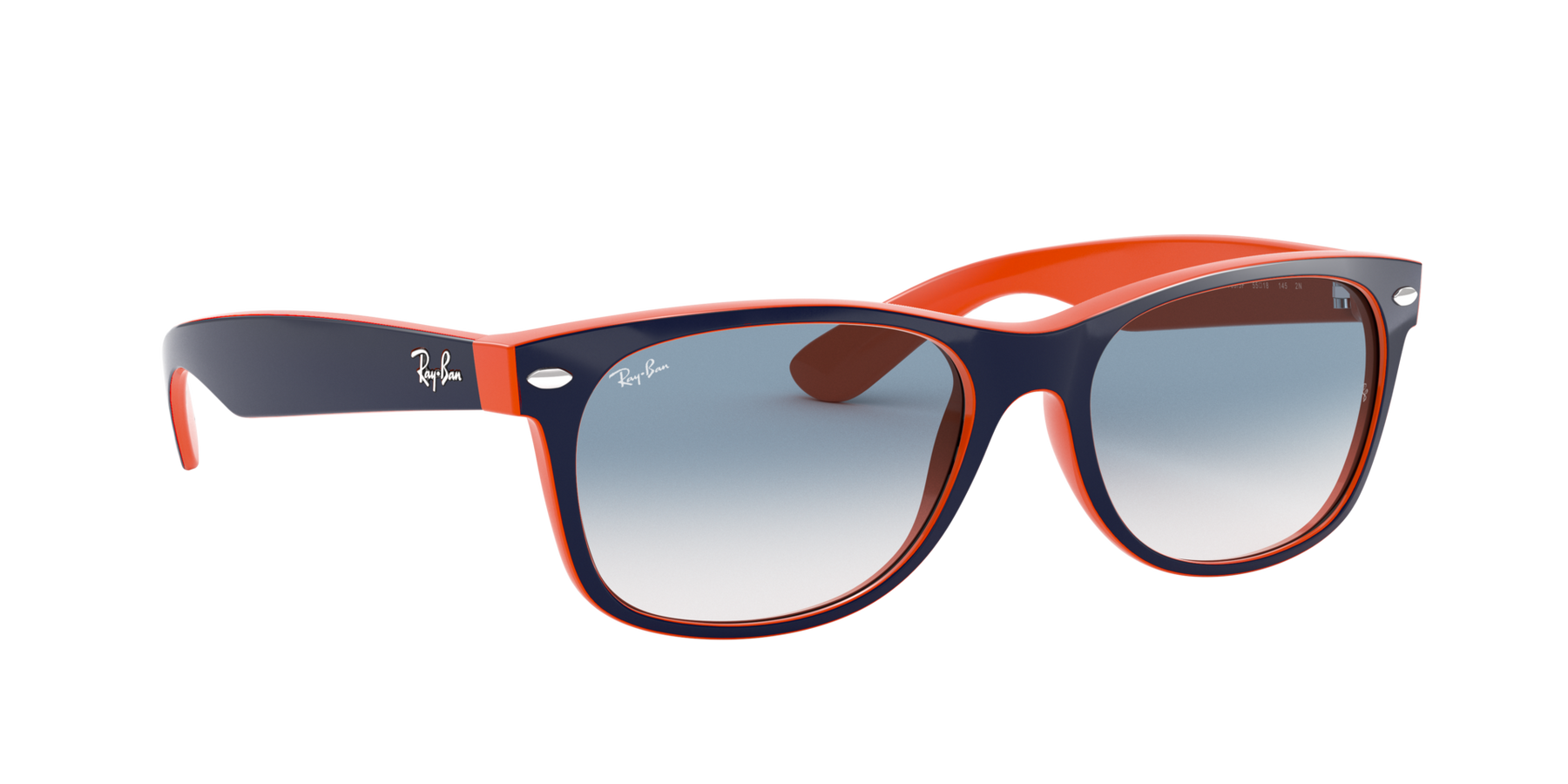New Wayfarer - Blue On Orange - Clear Gradient Blue