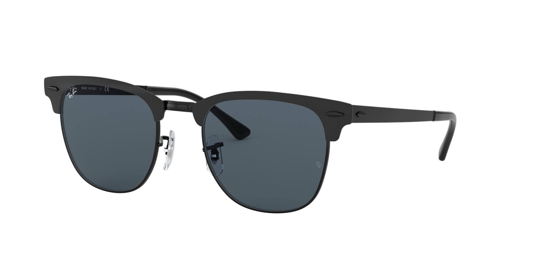 Clubmaster Metal - Matte Black On Black - Blue