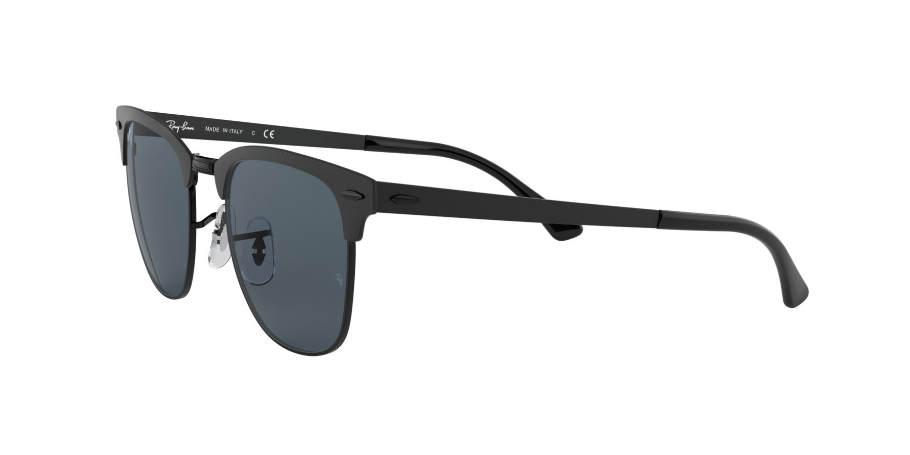Clubmaster Metal - Matte Black On Black - Blue