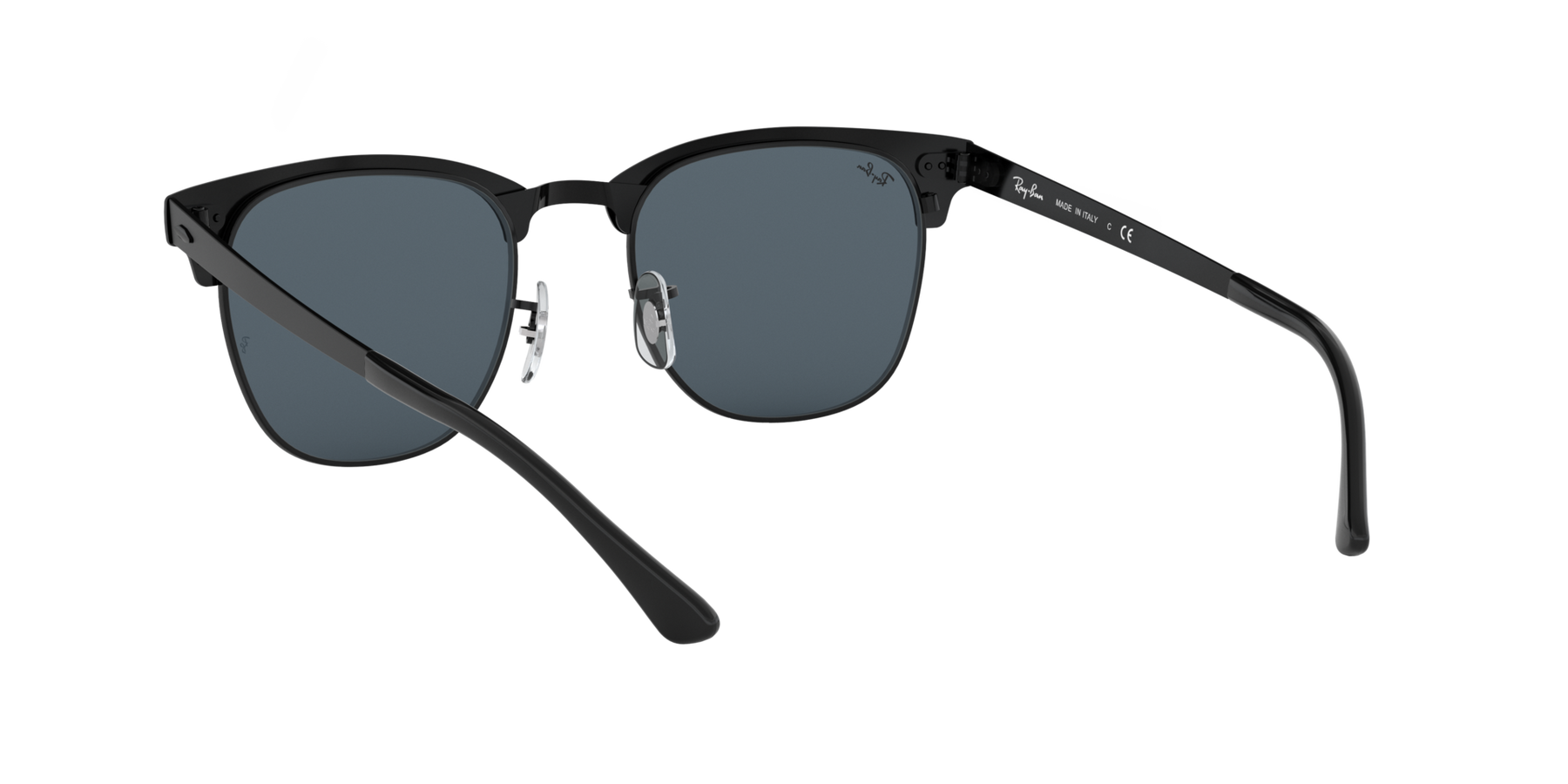 Clubmaster Metal - Matte Black On Black - Blue
