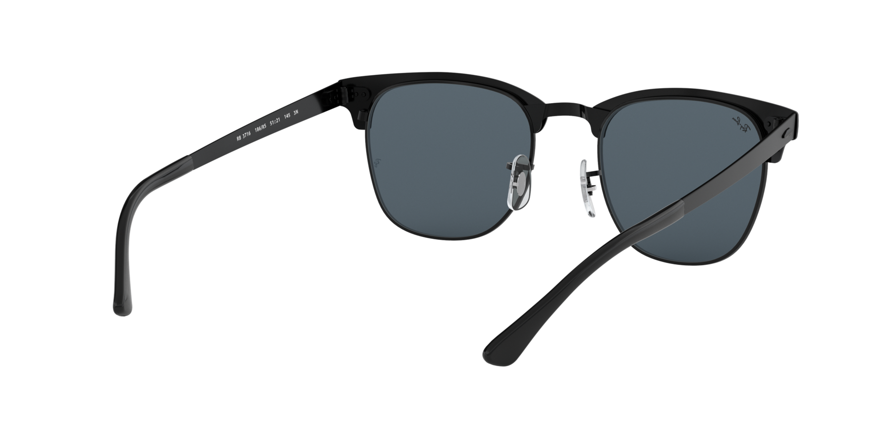 Clubmaster Metal - Matte Black On Black - Blue