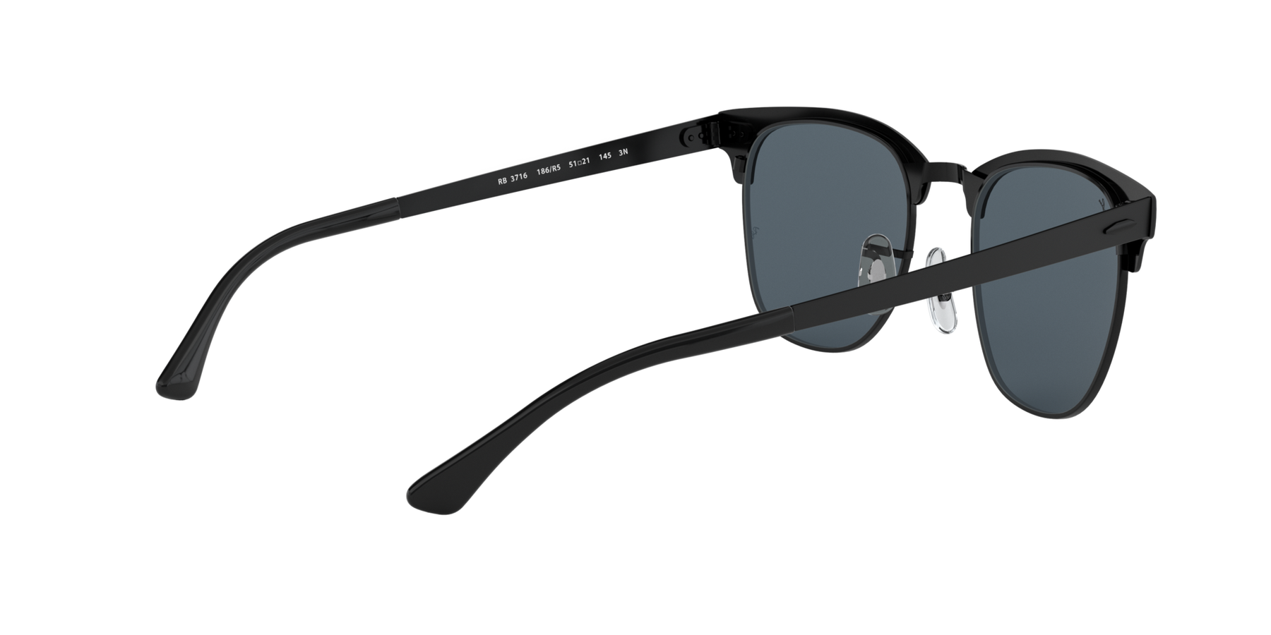 Clubmaster Metal - Matte Black On Black - Blue