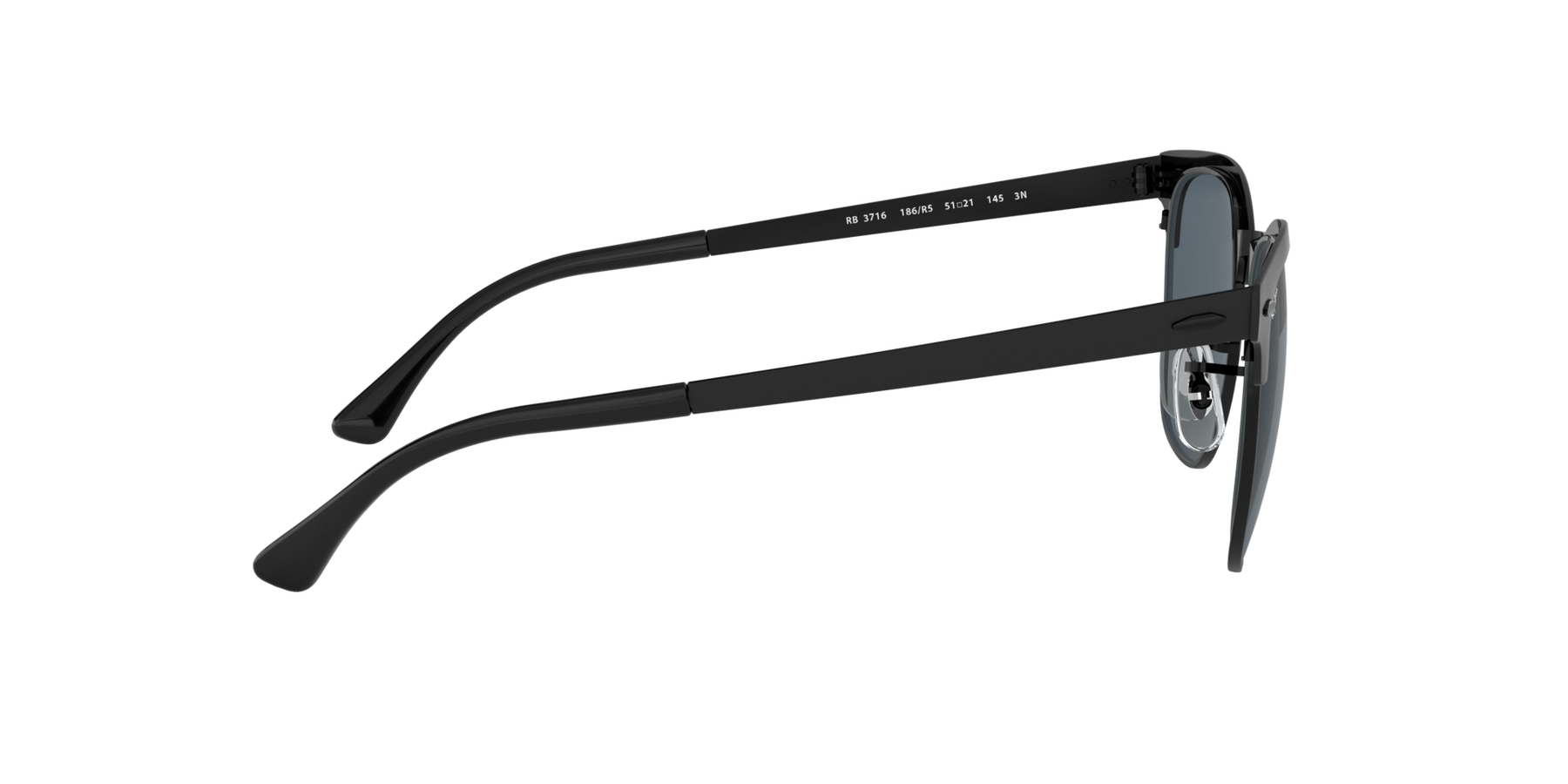 Clubmaster Metal - Matte Black On Black - Blue