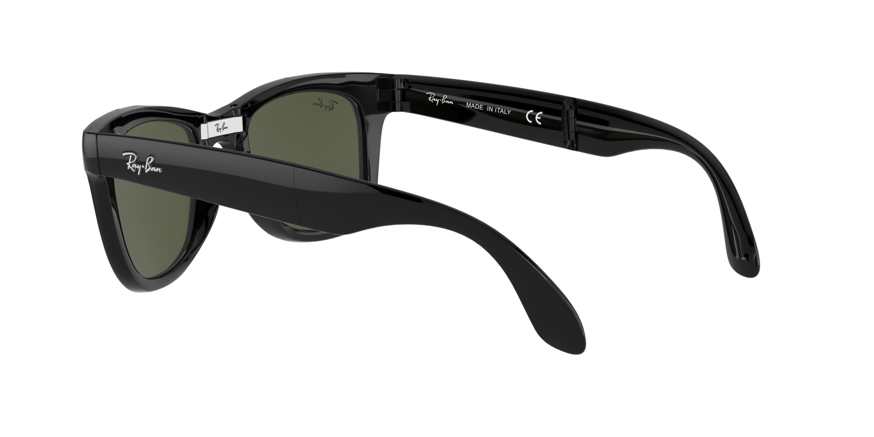 Ray-Ban Folding Wayfarer - Svart / G-15 Green
