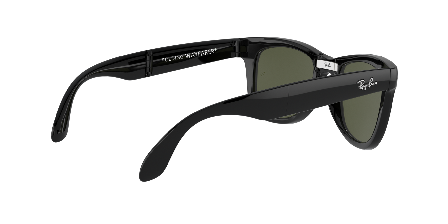Ray-Ban Folding Wayfarer - Svart / G-15 Green