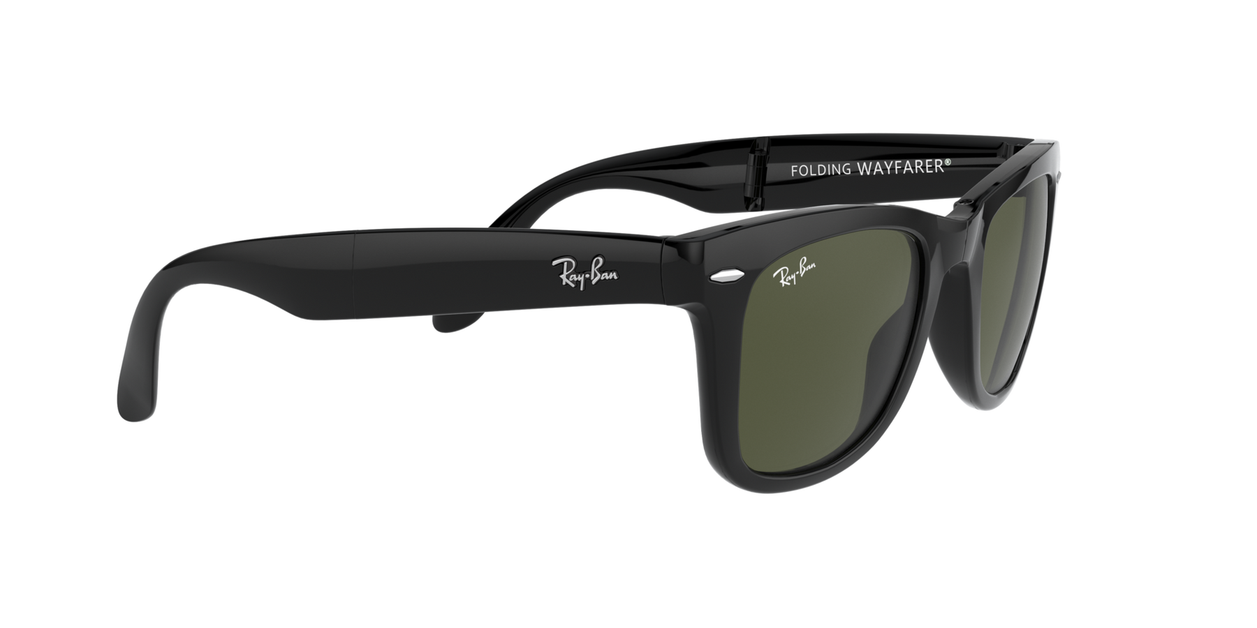 Ray-Ban Folding Wayfarer - Svart / G-15 Green