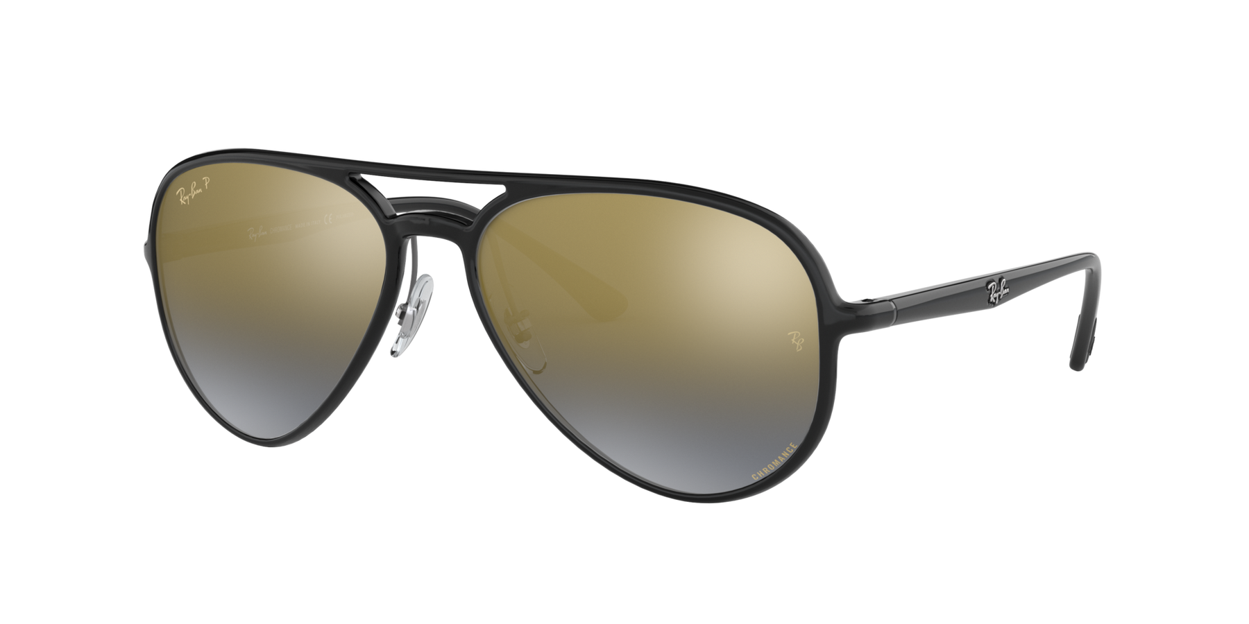 RB4320CH - Svart - Blue Mirror Gold Gradient