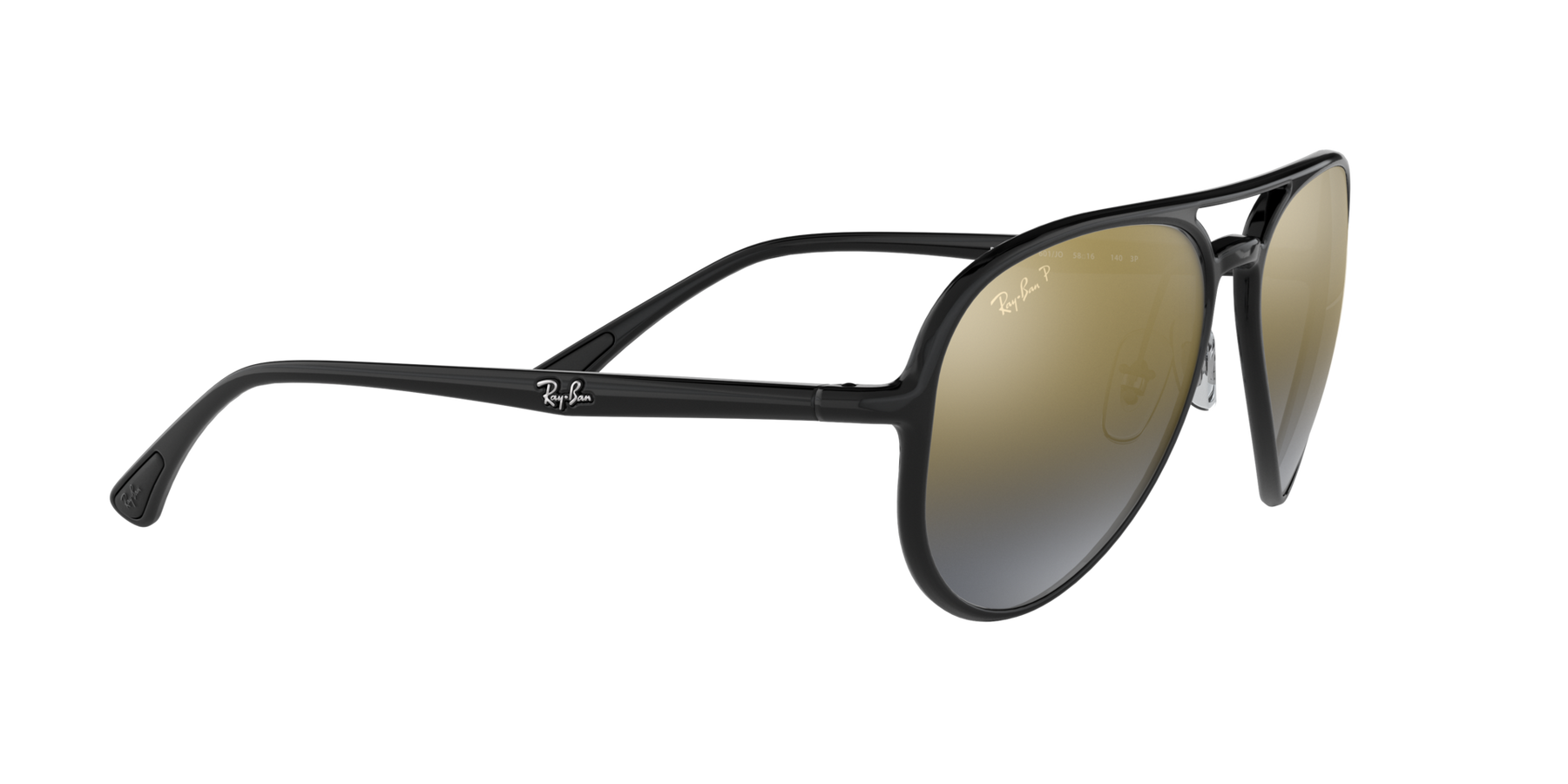 RB4320CH - Svart - Blue Mirror Gold Gradient