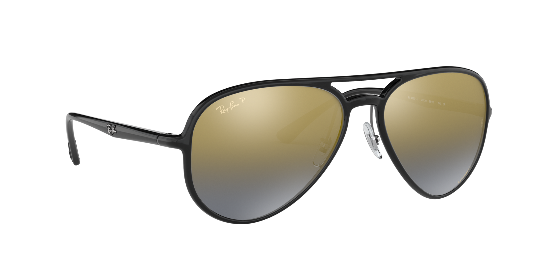 RB4320CH - Svart - Blue Mirror Gold Gradient