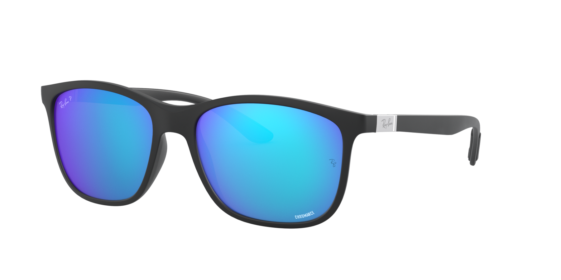 RB4330CH - Matte Black - Green Mirror Blue