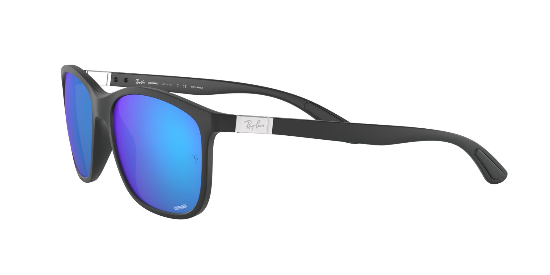 RB4330CH - Matte Black - Green Mirror Blue