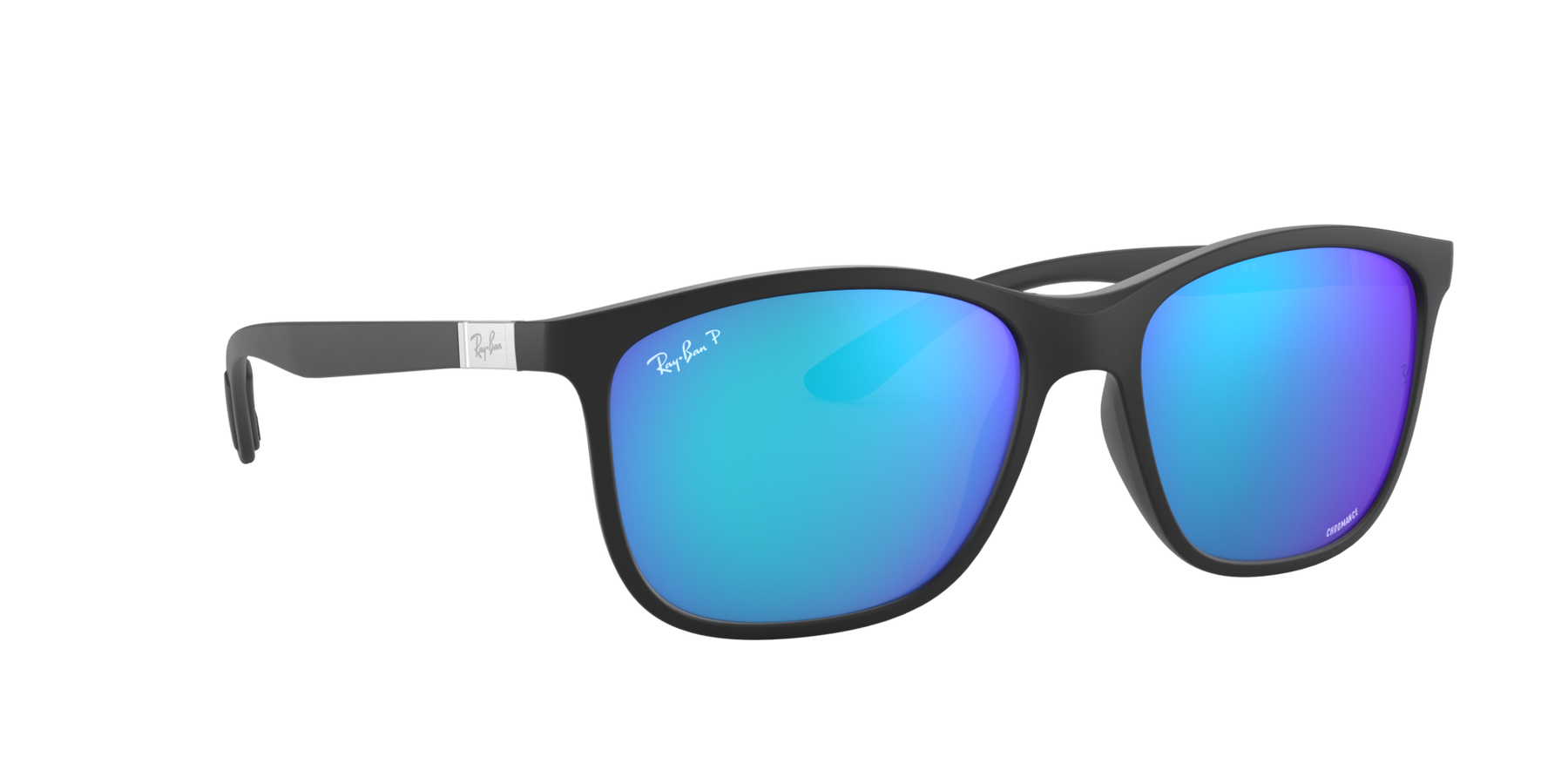 RB4330CH - Matte Black - Green Mirror Blue