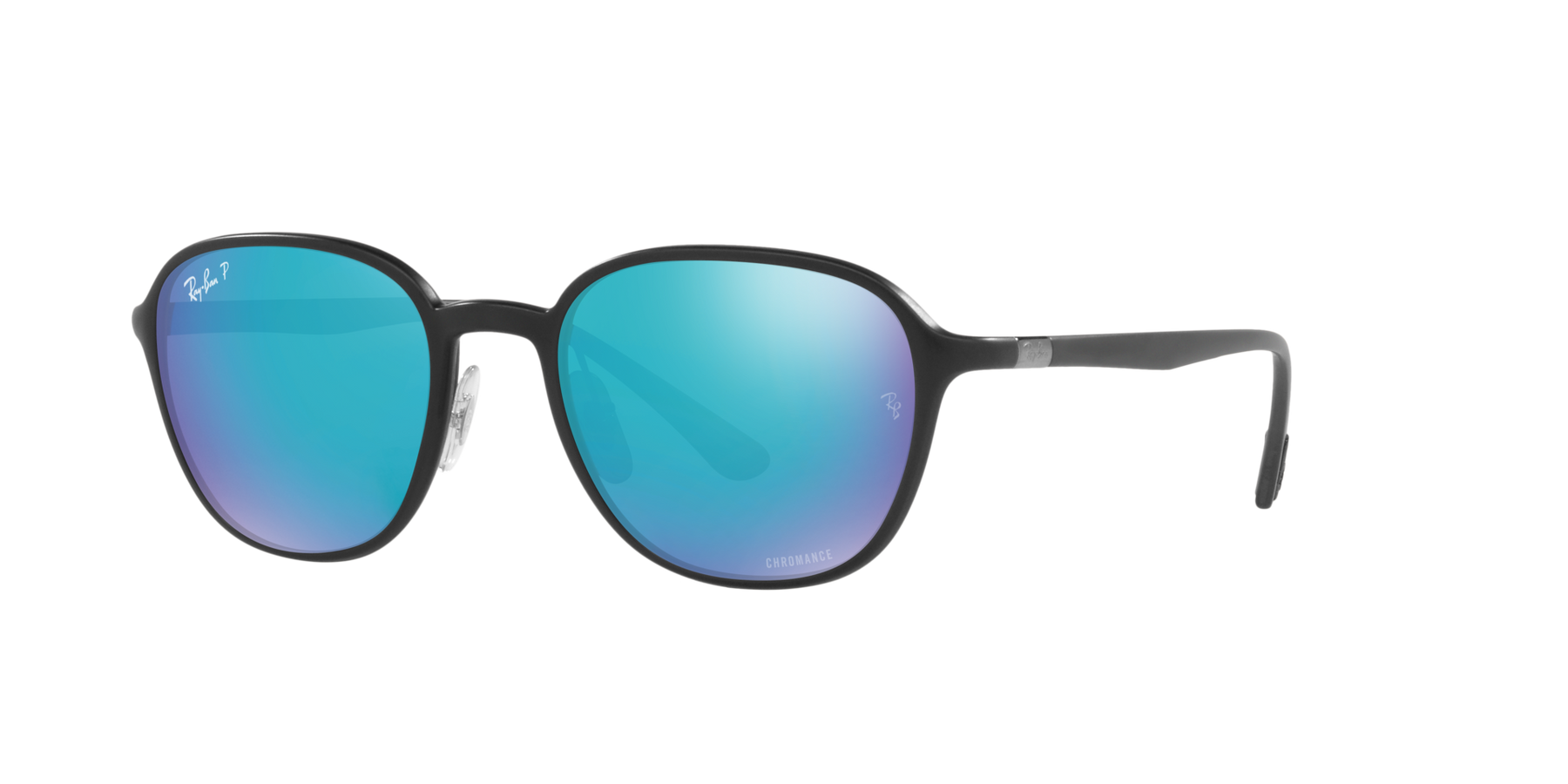 RB4341CH - Sanding Black - Green Mirror Blue Polarized