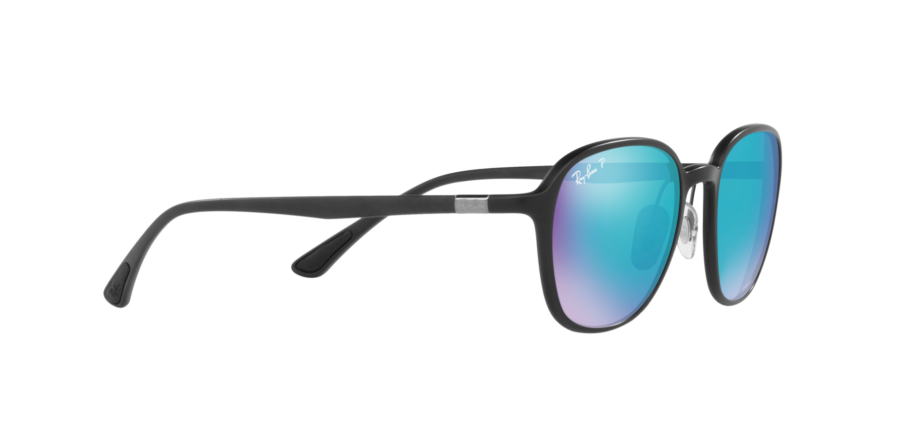 RB4341CH - Sanding Black - Green Mirror Blue Polarized