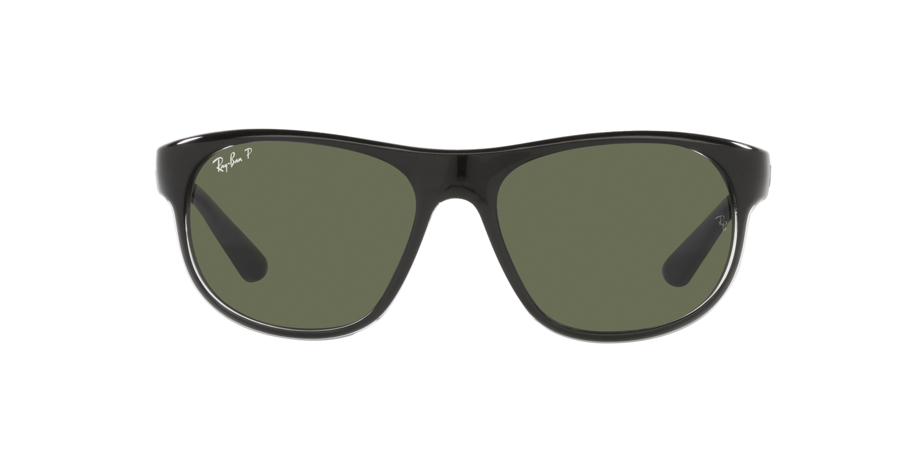 RB4351 - Black On Transparent - Dark Green Polarized