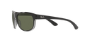 RB4351 - Black On Transparent - Dark Green Polarized